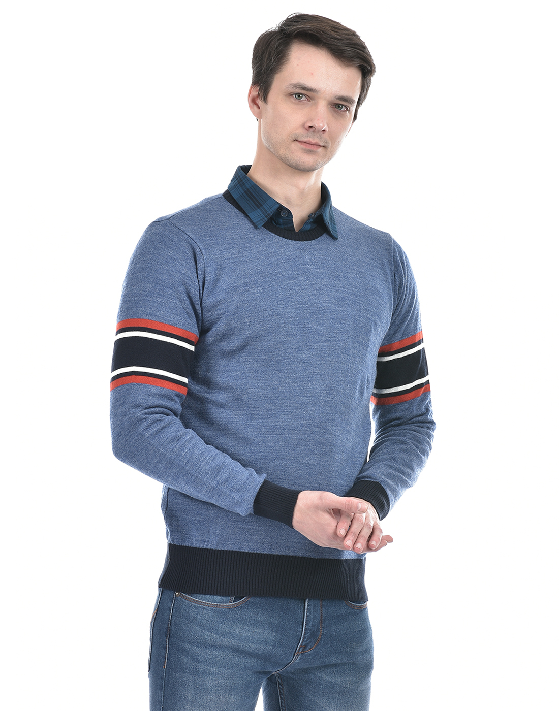 Numero Uno Men Striped Blue Sweater